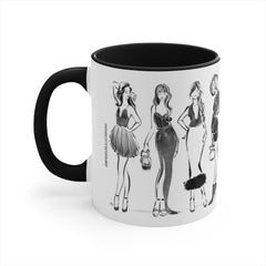 Little Black Dress Fashion Illustrated Mug, 11oz