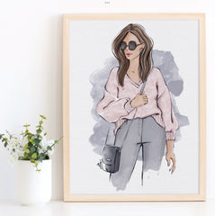 Cozy in Cashmere Fashion Illustration Poster 8”x10”