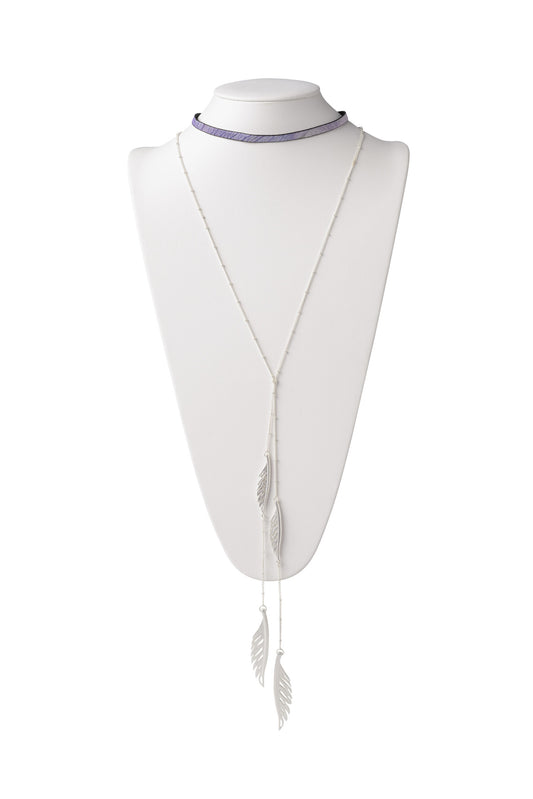 Leather Wrap Necklace/Choker in Allure