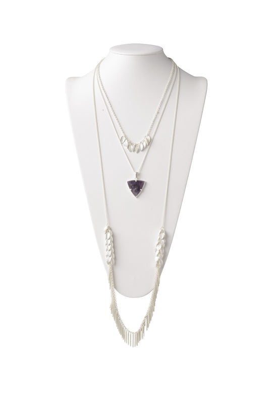 Multi-Layered Necklace in Amethyst