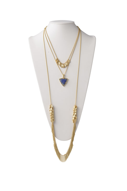 Multi-Layered Necklace in Lapis