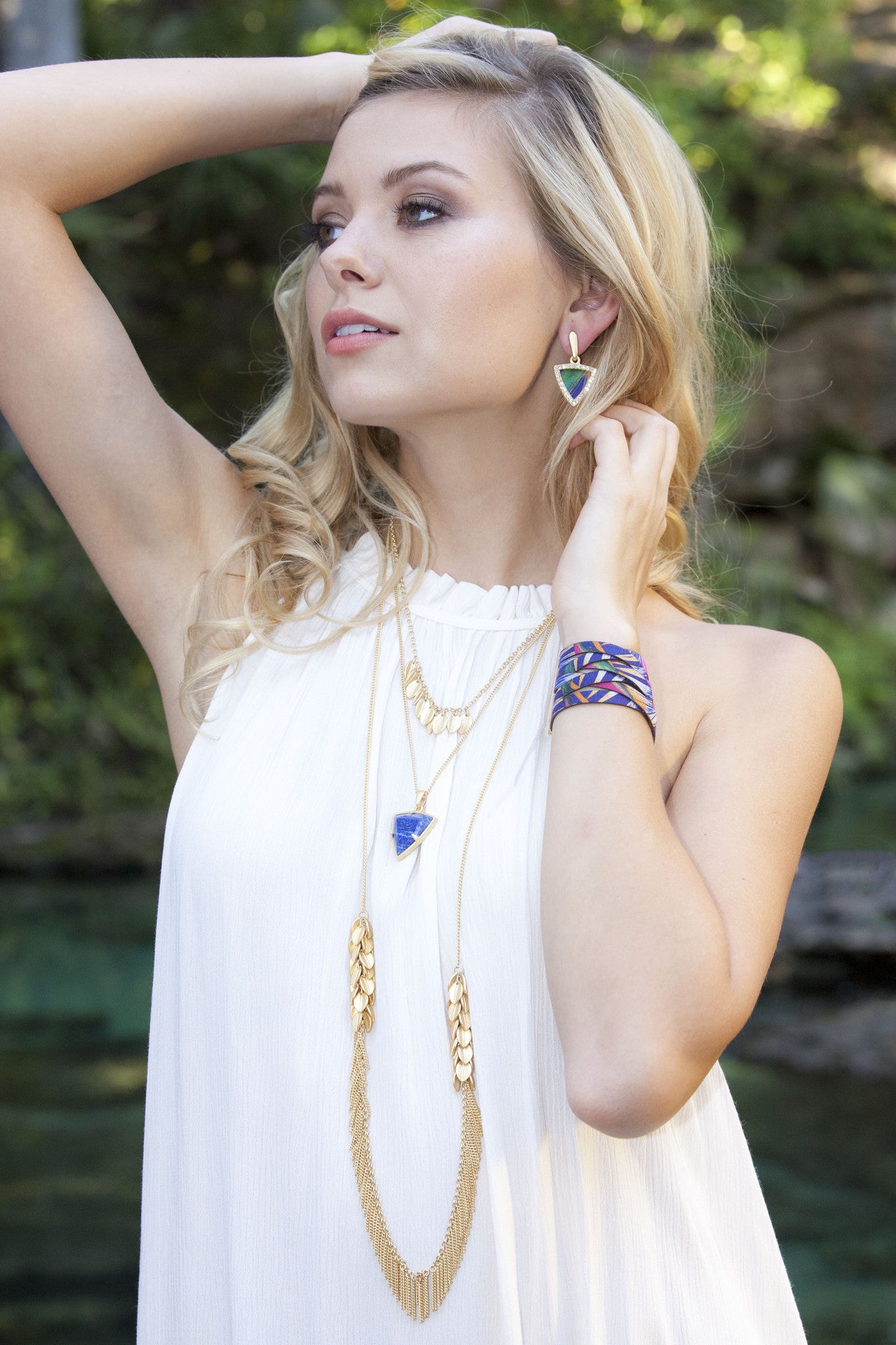Multi-Layered Necklace in Lapis