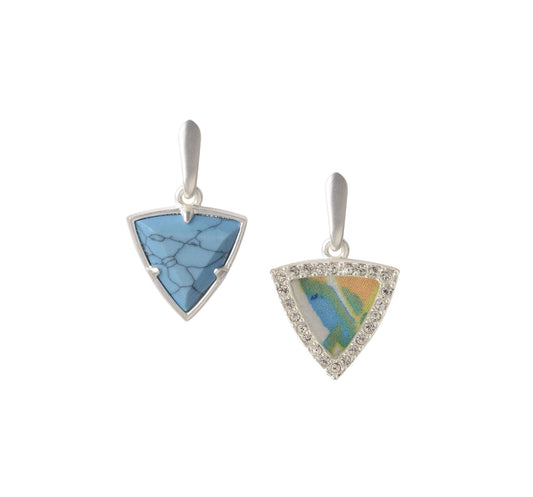 Reversible Trillion Earrings in Turquoise