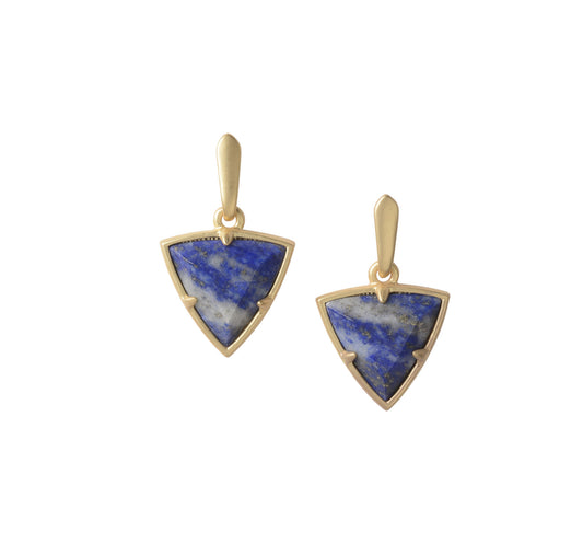 Reversible Trillion Earrings in Lapis