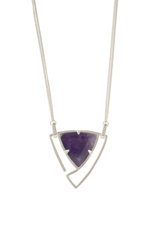 Convertible Trillion Statement Necklace in Amethyst