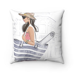 Vacay All Day Fashion Illustrated Pillow